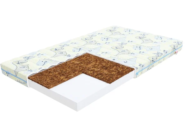 Materac piankowy CALM DINO z FlexFoam i wkładem kokosowym dla dzieci